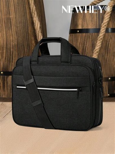 15.6 Inch Waterproof Laptop Bag, Men's Briefcase, Expandable Computer Messenger Bag For Business Travel | SHEIN