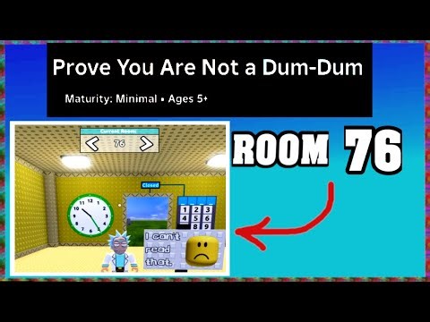 ROOM 76 PROVE YOU ARE NOT A DUM DUM Roblox Walkthrough [Full Guide English] 🗝️