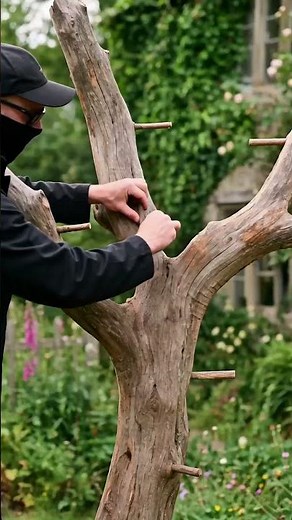 Carving a Natural Log Birdhouse | Unique DIY Cottage Garden Build