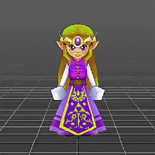 Super Smash Bros DS. Concept: Zelda's Model/Wireframe Turntable #nintendo #zelda #gaming #3dart