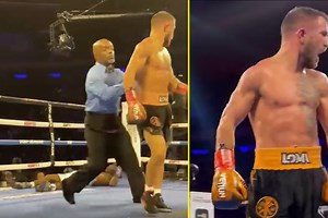 WOW Remarkable moment Vasyl Lomachenko screamed at Richard Commey’s corner to stop their 2021 fight after knockdown, but they refused to do it