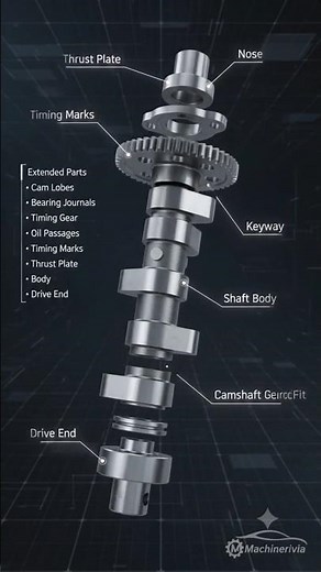 Camshaft Explained in 30 Seconds! ⚙️ Parts, Working & Valve Timing | 3D Animation
