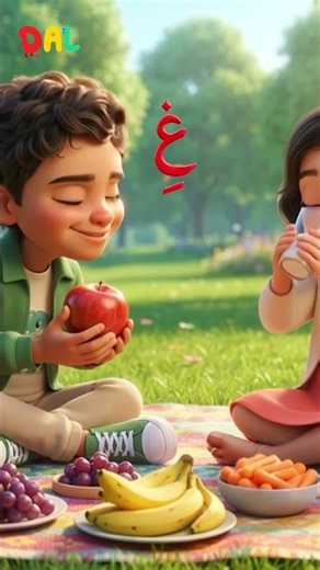 حرف الغين | تعلم حرف الغين للأطفال | غَ غُ غِ | غزال - غراب - غذاء | أناشيد تعليمية