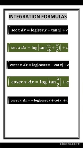 INTEGRATION FORMULAS 3