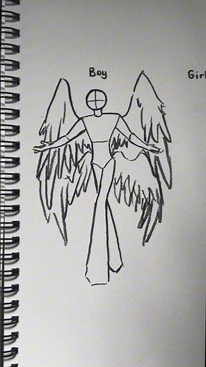 how to draw a stickman: angel girl and boy body Tutorial✏️ #drawing#art #tutorial #sketch #howtodraw