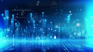 Download Blue Corporate Background Loop,  Blue technology Background Abstract, Corporate Background, Business Commerce And Marketing Concept, AI generated for free