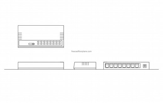 Network Switch - Free CAD Drawings