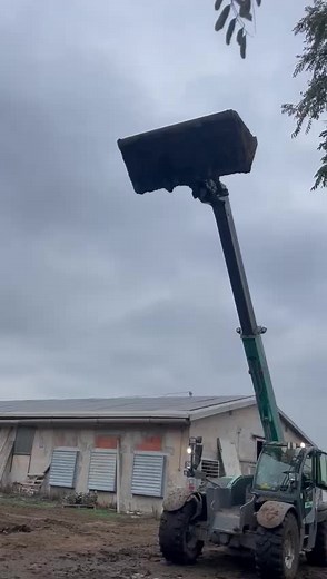 Telescopic Handler in Action at Construction Site