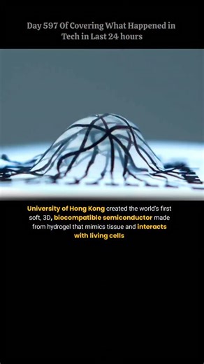 Techinaday | “The FUTURE of bioelectronics just went soft 😮‍💨⚡ — Researchers at 🇭🇰 The University of Hong Kong have created the world’s first soft, 3D,... | Instagram