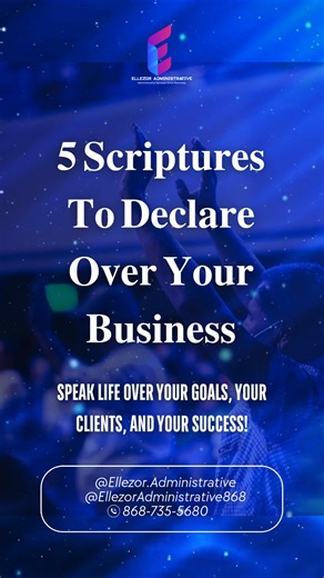 📖 𝟓 𝐒𝐜𝐫𝐢𝐩𝐭𝐮𝐫𝐞𝐬 𝐓𝐨 𝐃𝐞𝐜𝐥𝐚𝐫𝐞 𝐎𝐯𝐞𝐫 𝐘𝐨𝐮𝐫 𝐁𝐮𝐬𝐢𝐧𝐞𝐬𝐬 🙌 𝐒𝐩𝐞𝐚𝐤 𝐥𝐢𝐟𝐞 𝐨𝐯𝐞𝐫 𝐲𝐨𝐮𝐫 𝐠𝐨𝐚𝐥𝐬, 𝐲𝐨𝐮𝐫 𝐜𝐥𝐢𝐞𝐧𝐭𝐬, 𝐚𝐧𝐝 𝐲𝐨𝐮𝐫 𝐬𝐮𝐜𝐜𝐞𝐬𝐬! Here are 5 powerful NKJV scriptures to strengthen your faith and remind you that your business is in God’s hands. 💼✨ 1️⃣ Deuteronomy 8:18 “And you shall remember the Lord your God, for it is He who gives you power to get wealth, that He may establish His covenant which He swore to your fathers, as it is th