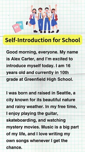 Self-Introduction by Alex Carter - Student Life Highlights