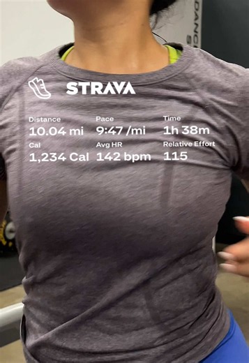 10mi Long Run on the treadmill w/ @Runna ✅ @Strava @ASICS #marathontraining #longrun #running #runnergirl #fyp