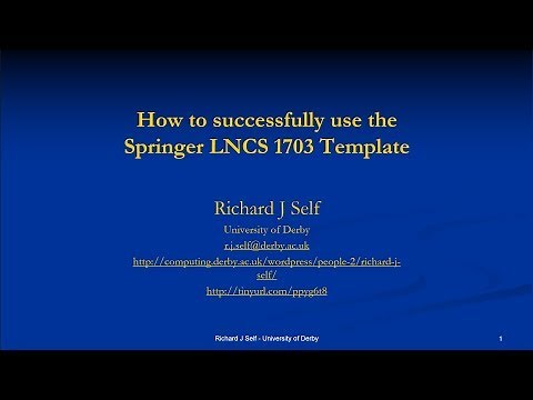 Using the Springer LNCS 1703 Template