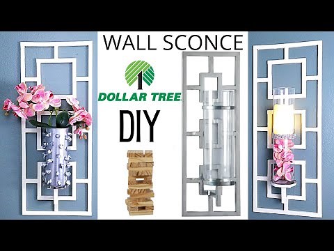 DOLLAR TREE DIY WALL SCONCES USING TUMBLING TOWER BLOCKS