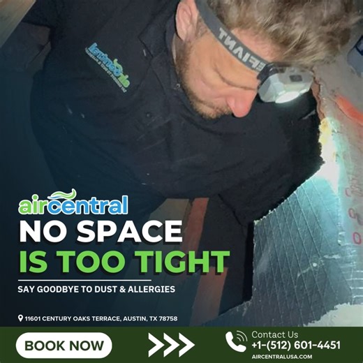 Air Central USA on Instagram: "Squeezing into tight spots so you can breathe easy! CONTACT US: 📞 (512) 601-4451 🌍 aircentralusa.com 💬 info@aircentralusa.com #airductcleaning #austin #texas #cleanair #dryerventcleaning #aircentralusa"