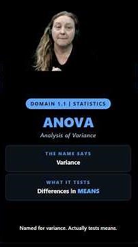 CompTIA DataAI 1.1: ANOVA Tests Means, Not Variance — Here's Why | DataAI+ DY0-001 #comptia
