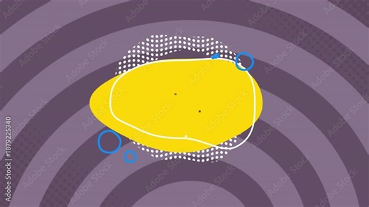Loop start showing yellow blob morphing, white loop moving, blue rings orbiting for central focus