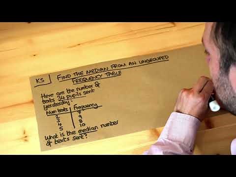Key Skill - Find the median from an ungrouped frequency table.