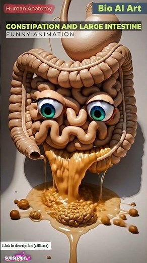 Constipation and Constipated Stool through the Large Intestine Animation | Bio AI Art | 23