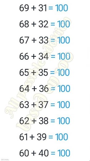 ADDITION BASED ON 100