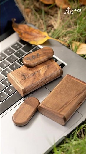 Personalized Laser-Engraved Wooden USB Drive | Before & After #shorts