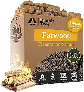 Double Tree Fatwood Fire Starter Sticks - Organic Resin Rich Premium – Fire Starter for Wood Stoves, Fireplaces, Campfires, Bonfires - Non-Toxic (14 Pounds)