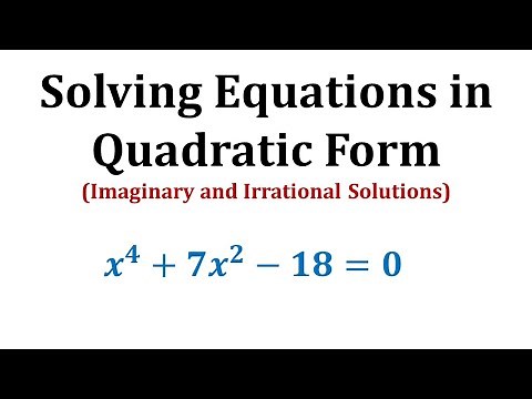 Solve an Equation in Quadratic Form Using Substitution and Factoring (Degree 4, All Solutions)