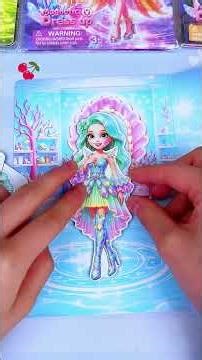 Magical Girl Group Scene Magnetic Dress-Up Sticker Book! Opens into a playset for free dress-up f...