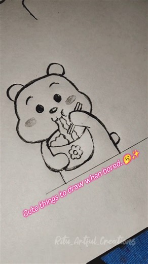 Cute Things to Draw When Bored | Day 11 | Easy Cute Doodle Art ✨#easy #cute #viral #shorts