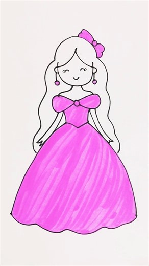 Barbie doll drawing easy #trending #drawing #viral