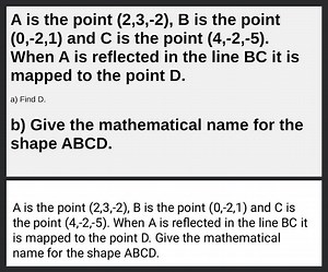 A is the point (2,3,-2), B is the point (0,-2,1) and C is the p... | Filo