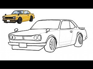 How to Draw a 1970 Nissan Skyline 2000 GT | Classic JDM Pencil Sketch