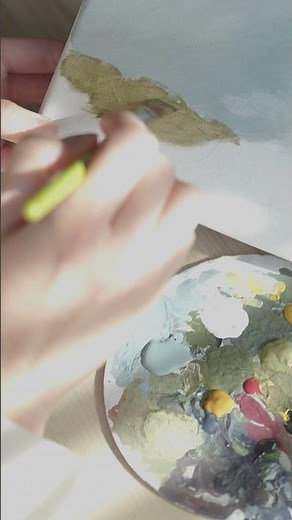 Painted Fall Landscape #landscapepainting #fallpainting #falldecor #diyfalldecor #autumncolors