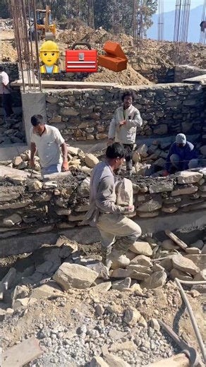 Stone masonry work in substructure of building part5 #shorts #stonemason #buildingstones #bome #feel