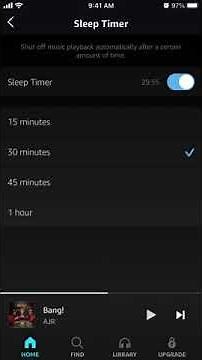 How to enable Sleep timer in Amazon Music app?