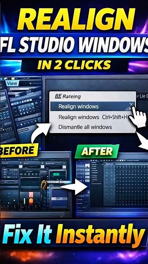 Fix Messed Up FL Studio Windows in 2 Clicks | Shift + Ctrl + H Shortcut