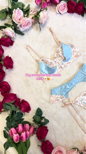 Exclusive Baby Blue Satin Lingerie on Sale Now