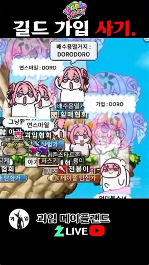 괴임협회 길드 가입 사기. 메이플랜드