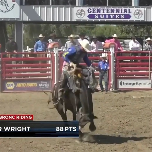 63K views · 1.5K reactions | What a big one for Burch Rodeo and Ryder Wright! The man in blue covered Lyin' Lunatic to match Kade Bruno's 88-point ride and split the win in Clovis!  Resistol | CowboyChannel | Facebook