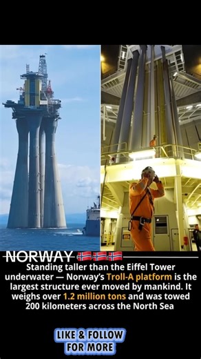 QUICK POLL: Which is Taller? A) The Eiffel Tower 🇫🇷 B) Norway's Troll-A Gas Platform (mostly underwater) 🇳🇴 The answer is B) Troll-A (472 meters vs. 330 #Grok#fyp #FactCheck #TrollA #EngineeringMarvel