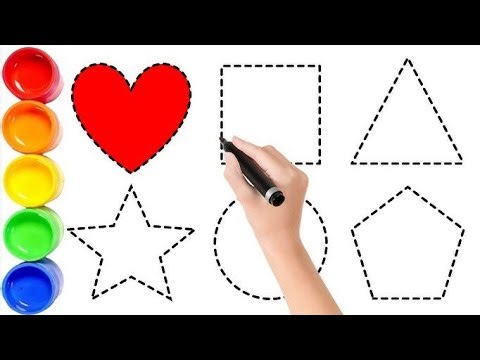 Learn Shapes with Painting | Fun Shape Drawing & Color Filling for Kids #shapes #kidslearning
