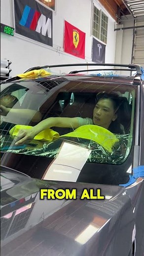 Windshield Ceramic Window Tint Installation #suntek #windowtint #skincare