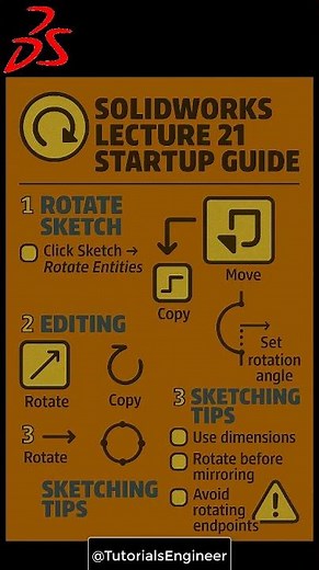 SOLIDWORKS #LECTURE 21 BEGINNER: #solidworks #eduction #3D #Drawing #academy @TutorialsEngineer