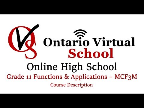 MCF3M - Grade 11 Functions & Applications – Ontario Virtual School - OVS