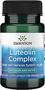 Swanson Luteolin Complex w/Rutin - Brain Support Supplement Promoting Memory, Mood & Cognitive Health - Natural Formula to Help Maintain Nervous System - (30 Veggie Capsules)