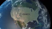 United States map, zooming in from the space through a 4K photo real...
