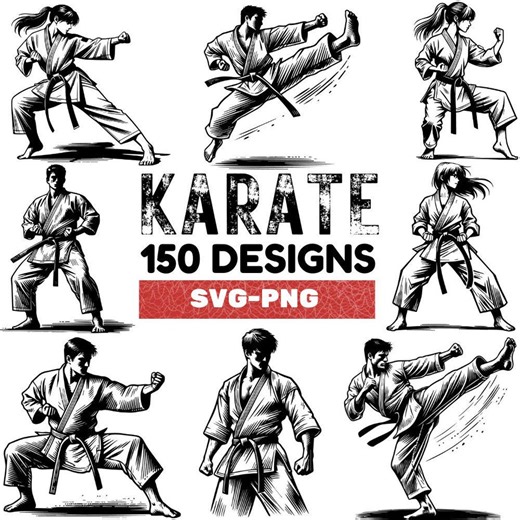 Karate Clipart Bundle: 150 Martial Arts SVG PNG Designs - Etsy