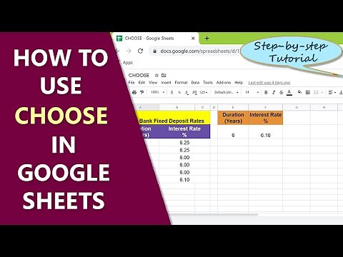 Google Sheets Choose Function | How to Select an Element from a List | Google Sheets Function