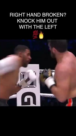 Right Hand Broken? Knock him out with the left 😤💯 #jamalbensaddik #kickboxing
