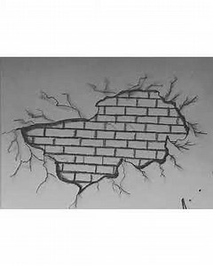 How to draw a broken wall | drawing tutorial | let’s draw it |